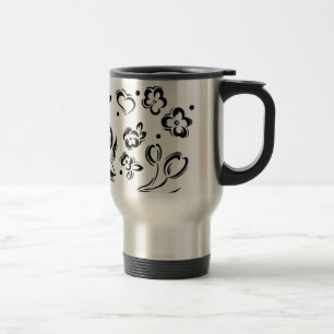 Herzen u. Blumen-Reise-Tasse Reisebecher