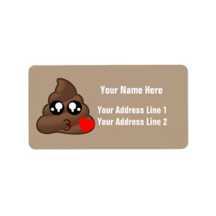 Herzen u. kacken Emojis Adressaufkleber