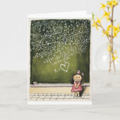 Herzen u. Mathe Karte (Gelbe Blume)