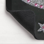 Herzen u. Sterne Bling Mausunterlage Mousepad (Ecke)
