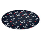 Herzen und Anker-Muster Schneidebrett (Ecke)