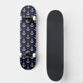 Herzen und Anker-Muster Skateboard (Vorderseite)