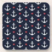 Herzen und Anker-Muster Untersetzer (Vorderseite)