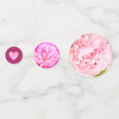 Herzen und Blume auf Rose Gold Konfetti (Vorderseiten)