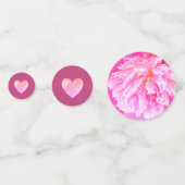 Herzen und Blume auf Rose Gold Konfetti (Rückseiten)