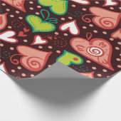 Herzen und Blume Geschenkpapier (Ecke)