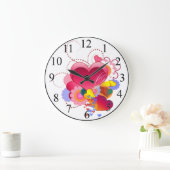 Herzen und Blume Große Wanduhr (Zuhause)
