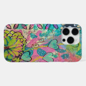 Herzen und Blume iPhone Hülle (Rückseite (Horizontal))