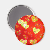 Herzen und Blume Magnet (Vorderseite/Rückseite)