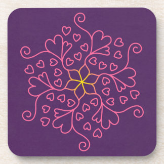 Herzen und Blume Mandala Inspiriert Getränkeuntersetzer