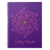 Herzen und Blume Mandala-Inspiriert Notizblock (Vorderseite)
