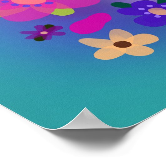 Herzen und Blume Schöne Poster (Ecke)