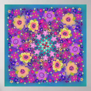 Herzen und Blume Schöne Poster