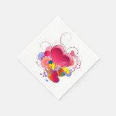 Herzen und Blume Serviette (Ecke)