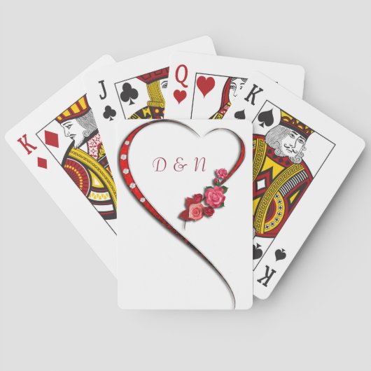 Herzen und Blume Spielkarten (Rückseite)