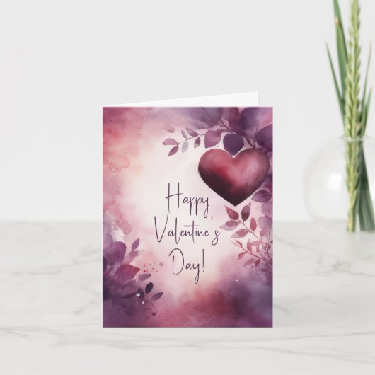 Herzen und Blume Valentinins Gruß Karte (Vorderseite)