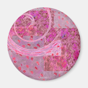 Herzen und Blume wirbeln Kühlschrankmagnet