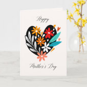 Herzen und Blumen Frohen Muttertag Karte (Gelbe Blume)
