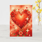 Herzen und Blumen Karte (Gelbe Blume)