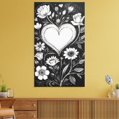Herzen und Blumen Leinwanddruck (Insitu (Wohnzimmer))