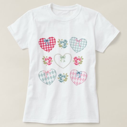 Herzen und Blumen T-Shirt (Design vorne)