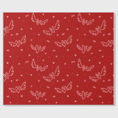 Herzen und Flügel auf Rot Geschenkpapier (Flach)
