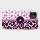 Herzen und Fußball Case-Mate iPhone Hülle (Rückseite (Horizontal))