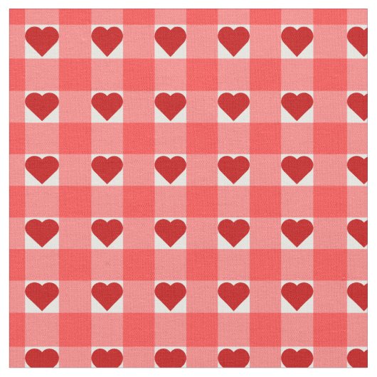 Herzen und Gingham Stoff (Nahaufnahme)