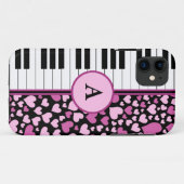 Herzen und Klavier Case-Mate iPhone Hülle (Rückseite (Horizontal))