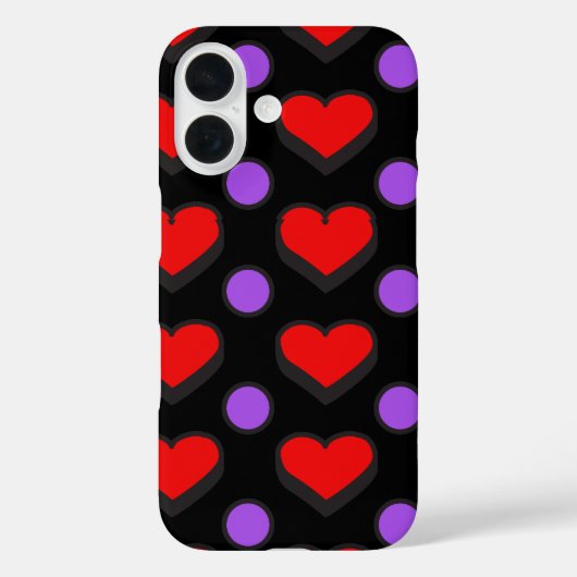 Herzen und Kreise Muster Case-Mate iPhone Hülle (Rückseite)