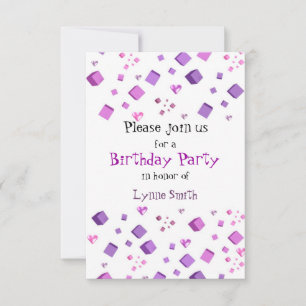 Herzen und Kuben Geburtstagseinladung Einladung