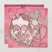 Herzen und Liebe Geburtstagseinladung Einladung (Vorne/Hinten)