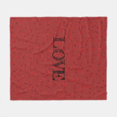 Herzen und "Liebe" - rot und gemütlich Fleecedecke (Vorderseite (Horizontal))