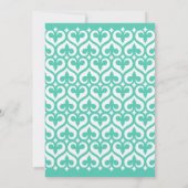 Herzen und Lilie, welche die Einladung - aquamarin (Rückseite)