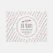 Herzen und Pfeil-personalisierter Fleecedecke (Vorderseite (Horizontal))