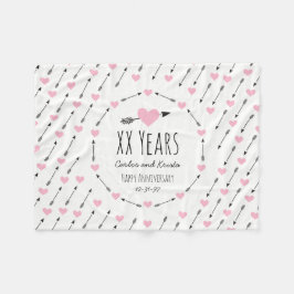 Herzen und Pfeil-personalisierter Fleecedecke