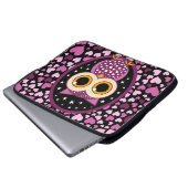 Herzen und rosa Eule Laptopschutzhülle (Vorne Knopf)