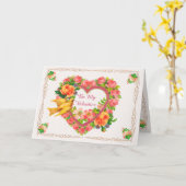 Herzen und Rose Extravagant Romantische Valentiner Karte (Gelbe Blume)