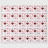 Herzen und Rose Geschenkpapier (Flach)