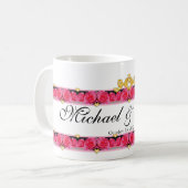 Herzen und Rose Kaffeetasse (Vorderseite Links)