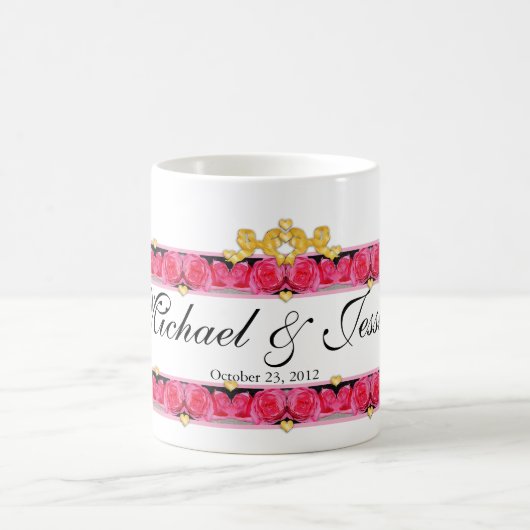 Herzen und Rose Kaffeetasse (Mittel)