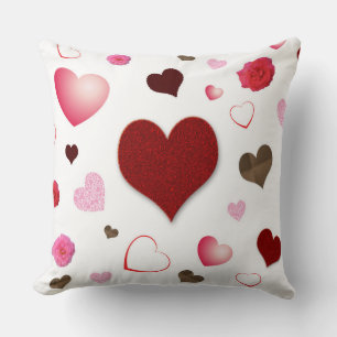 Herzen und Rose Kissen