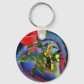 Herzen und Rose Schlüsselanhänger