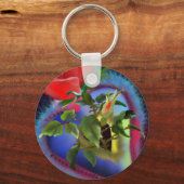 Herzen und Rose Schlüsselanhänger (Vorderseite)