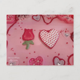 Herzen und Rose Zucker-Cookies von Gourmet-Leckere Postkarte