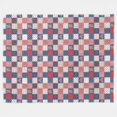 Herzen und Rosen Faux-Patchwork-Fleece-Decke Fleecedecke (Vorderseite (Horizontal))