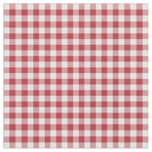 Herzen und Rosen Rotkariertes Gingham-Stoff Stoff