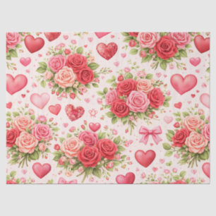 Herzen und Rosen Seidenpapier