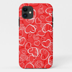 Herzen und rote Rosen Case-Mate iPhone Hülle