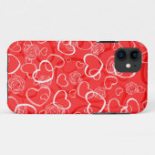 Herzen und Rote Rosen Case-Mate iPhone Hülle (Rückseite (Horizontal))